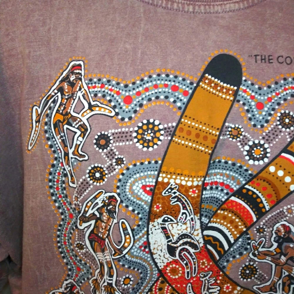 Vintage Danny Eastwood Aboriginal Art Australia "The Corroboree" Gooses T-Shirt - Picture 3 of 11